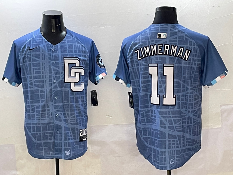 Men's Washington Nationals Ryan Zimmerman #11 Blue 2025 City Connect Limited Jersey
